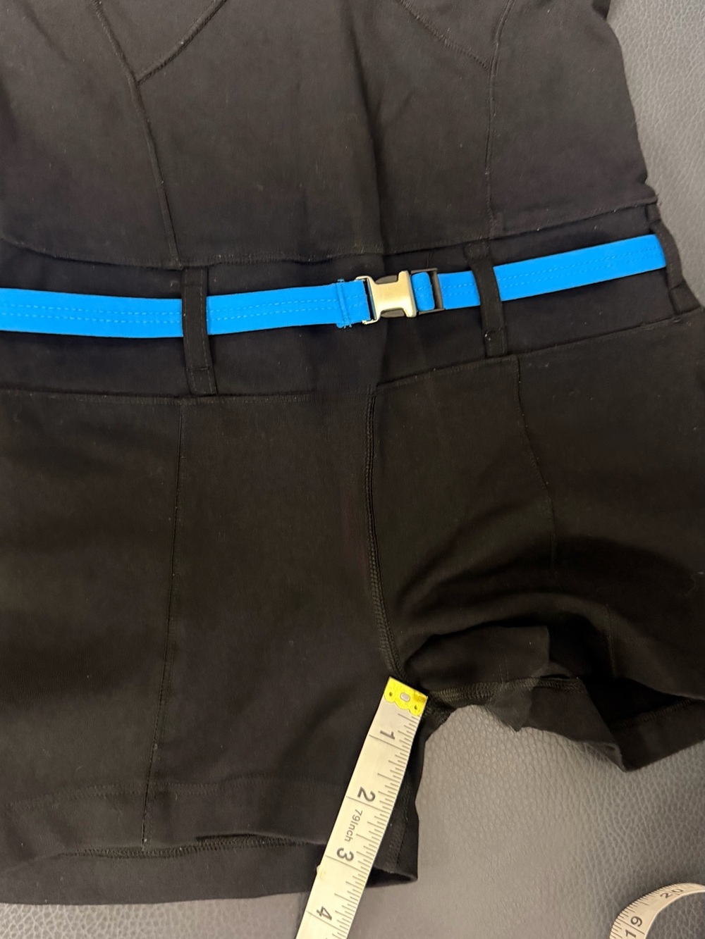 bebe Black jumpsuit with Electric Blue Trim and Belt Y2K - Picture 6 of 7